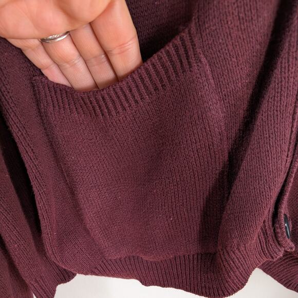 Vintage Bill Blass Cardigan Sweater Mens L Red 90S Cotton Usa Button Vneck Work - Picture 5 of 9